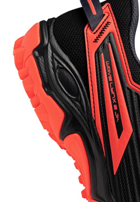 Mizuno Wave Lynx 2 JR - Black/Neon Flame/Peacock Blue