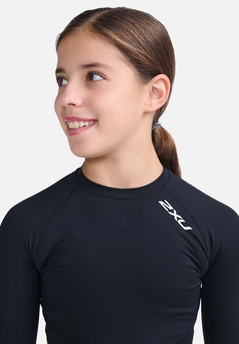 2XU Core Compression L/S Top Youth Black/Silver