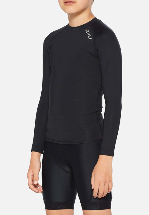 2XU Core Compression L/S Top Youth Black/Silver