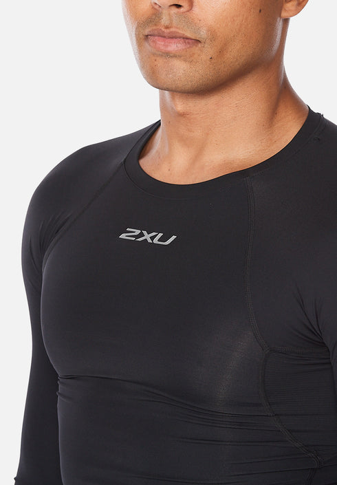 2XU Core Compression L/S Top Mens Black/Silver