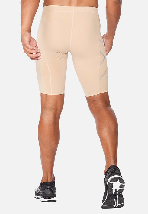 2XU Core Compression Shorts Mens Beige/Silver